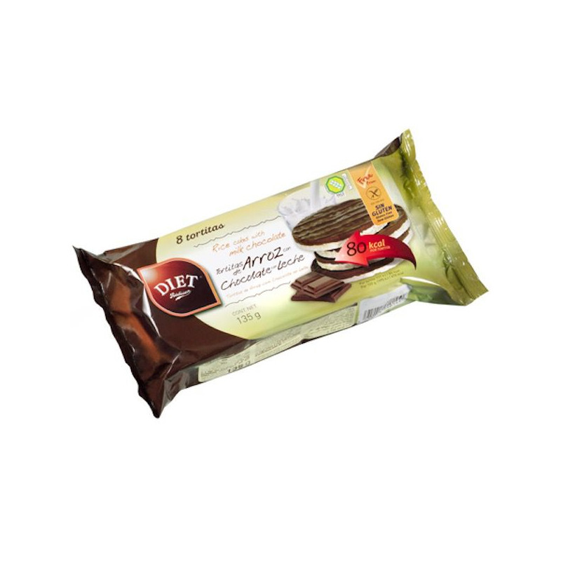 TORTITAS DE ARROZ CHOCOLATE C/LECHE D.R. 135GR